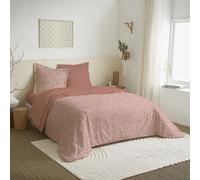 Parure de couette 3 Pièces réversible pour lit 240 x 220 cm "Celeste Peche" Coton Pur
