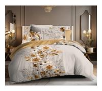 Parure de couette 3P "Louna" 260 x 240 cm Or Igami King size Coton Pur