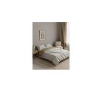 Parure de couette coton renforcé bicolore beige gris clair 140x200 cm + 1 taie 60x60 cm