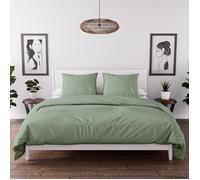 Parure de couette en microfibre lavée 260x240 cm BOHEME vert d'eau, par Soleil d'Ocre