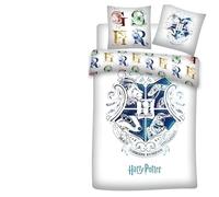 Parure de couette - HARRY POTTER - 140 x 200 cm - 100% coton - Blanc