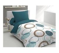 parure de couette home linge passion audace - couette 140 x 200 cm + 2 taies d'oreiller 63x63 cm - bleu canard Bleu canard G