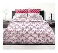 Parure de couette HOME LINGE PASSION FRISE - Bordeaux - 100% Coton 57 Fils