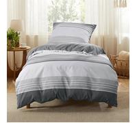 Parure de couette - Housse de couette et Taies d’oreiller - Bedsure - Gris intense - 135x200cm - Lot de 2 pièces - Impression