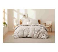 Parure de couette - Housse de couette et Taies d’oreiller - Bedsure - Lin naturel - 155x220cm - 100% Coton - Lot de 3 pièces