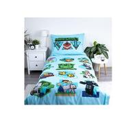 Parure de couette - JERRY FABRICS - Let's Play Vert - 140 x 200 cm (1 pers.) - 100% coton - Réversible licence officielle