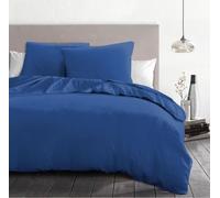 Parure de Couette Microfibre 3 Pièces Home Linge Passion HP72072, 240 x 260 cm, Bleu