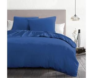 Parure de Couette Microfibre 3 Pièces Home Linge Passion HP72072, 240 x 260 cm, Bleu