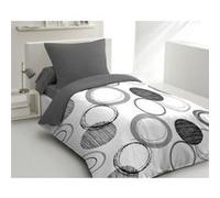 Parure de couette microfibre Audace - 1 housse de couette 140x200 cm + 1 taie d'oreiller 63x63 cm - Gris clair - HOME LINGE PASSION Gris clair G