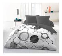 Parure De Couette Microfibre Audace - 1 Housse De Couette 240x260 Cm + 2 Taies D'oreiller 63x63 Cm - Gris Clair - Home Linge