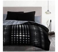 Parure de couette microfibre Steevy - 1 housse de couette 240x260 cm + 2 taies 63x63 cm - Noir - HOME LINGE PASSION Noir G