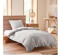 Parure de couette ""Nid d'abeille"" 140 x 200 pour lit 1 place - Nid d'abeille Perle