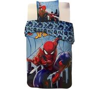 Parure de Couette Spider-Man Marvel en 100% Coton- 1 Housse de Couette 140x200 + 1 taie 65x65cm (Parure de lit Spider-Man Marvel - M) (Spider-Man Duvet Cover Set - E, 140 x 200 cm | 65 x 65 cm)