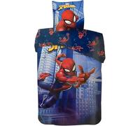 Parure de Couette Spiderman Marvel - 1 Housse de Couette 140x200 + 1 taie 65x65cm en 100% Coton (Parure de Lit Spider-Man)