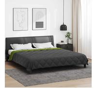 Parure de couette - VIDAXL - Simple - Microfibre 200 x 200 cm - Vert et Anthracite - Matelassé anti-transpiration