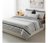 Parure de drap 2 places - UMBERTO RAVELLI - Elegeance Modere - 100% microfibres - Drap housse 160x200 - Drap plat 240x300