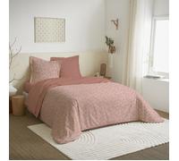 Parure de draps 4 pièces - MATIN CALIN - Céleste pêche - 100% Coton - 57 Fils/cm² - Hypoallergénique