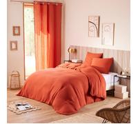 Parure de draps 4 pièces ""Noah"" Gaze de Coton pour lit 2 Places 140 cm - 140x190 - Noah Terracotta