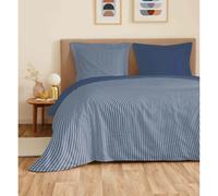 Parure de draps 4 pièces "Vanessa" pour lit 160 x 200 cm "Grande largeur" Gabrielle Marine