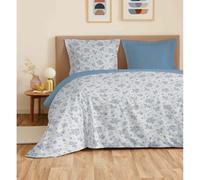 Parure de draps 4 pièces "Vanessa" pour lit 160 x 200 cm "Grande largeur" Louise Bleu