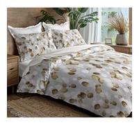 Parure de draps 4P "Louna" lit 140 x 190 Galet Gold Coton Pur