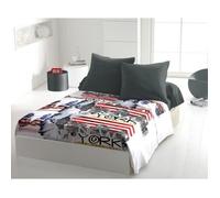 Parure de draps - HOME LINGE PASSION - New York City - Blanc - 240x300 cm - Microfibre