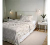 Parure de housse de couette RIVER - Produit en Italie - Set housse de couette 1 personne - Housse 150x200 cm + rabat et taie d'oreiller 50x80 cm - 80 % coton, 20 % fibres mélangées - Kura