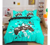 Parure de Lit 1/2 Personne en Microfibre Housse de Couette pour Enfant Adulte,Ensemble de Literie à Motif de Contrôleur de Console de Jeu Vidéo de Manette de Jeu 3D Gamer (Vert, 140_x_200_cm)