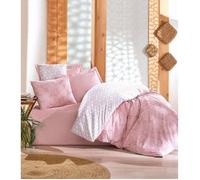 L'Essentiel Parure de lit Iconic 240x220 cm + 2 taies 60x60 Coton ranforcé Rose