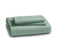 Parure de lit 135 x 200 cm 4 pièces Vert clair - Ensemble de 2 housses de couette avec 2 taies d'oreiller 80 x 80 cm, ensemble de parure de lit en microfibre vert clair avec fermeture éclair, 90% Poly