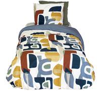 Parure de lit 140x200 cm KILLE microfibre motif art abstrait