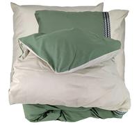 Parure de lit 140x200 cm percale 100% coton NOA vert Kaki 2 pièces
