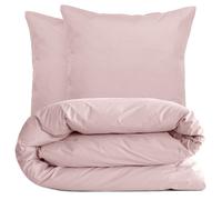 Parure de lit 140x200 cm set 65x65 cm percale MANOIR Rose