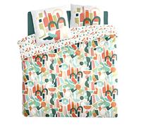 Parure de lit 2 Personnes 240 x 220 cm Housse de Couette avec 2 taies en Coton Imprimé Mattys - Atmosphera