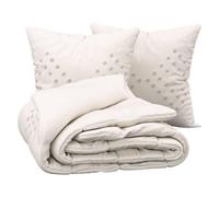 Atmosphera – Parure de lit 2 personnes Vilma – Coton lavé tufté – Ivoire 240 x 220 cm