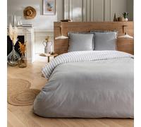 Parure de lit 2 personnes en coton 57 fils imprimé blanc 240x220cm