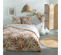 Parure de lit 2 personnes en coton 57 fils imprimé camel 240x220cm