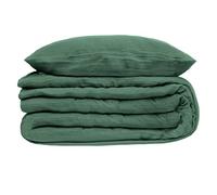 Atmosphera – Parure de lit Flora – Gaze de coton – 260 x 240 cm – Vert céladon