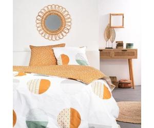Parure de Lit 2 Personnes Today Sunshine, 260x240cm, Coton, Motifs Divers, 2 Taies d'Oreiller 63x63cm
