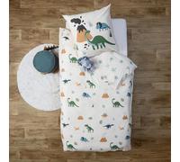 Atmosphera for Kids - Parure de Lit 2 Pièces "Dinosaure" 140x200cm Beige