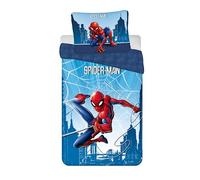 Parure de lit - 2 Pieces - Enfant - Housse de Couette - Réversible - 140 x 200 - Taie d'oreiller - 70 x 90 cm Literie - 100% Coton - Bleu - Spiderman - Garcon - Marvel