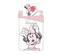Parure de lit 2 pièces Enfant Minnie-White 100% Coton, Housse de Couette 140cm X200cm + Une taie d'oreiller 50X70cm