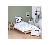 Atmosphera - Parure de lit 2 pièces Enfant Panda Andy Coton Violet 140x200cm