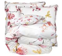 Parure de lit 200x200 cm percale 100% coton ELISA Rose 3 pièces