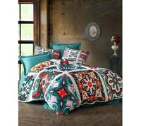 Parure de lit, 220 x 240 cm, 100 % polyester microsatin, 2 taies d'oreiller 60 x 60 cm, Vert, Impression 3D