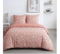 Parure de Lit - 240 x 220 cm - Coton Imprimé Floral Vieux Rose - TODAY SUNSHINE