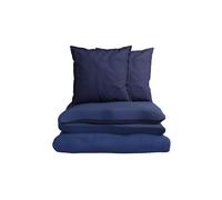 Parure de lit 240x220 cm Marine Gaufrée 100% Coton Bio Housse de Couette + 2 Taies d'Oreiller 65x65 cm TEX HOME