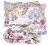 Parure de lit 240x220 cm satin de coton ANAÏS multicolore 3 pièces taies 50x70 cm