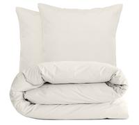 Parure de lit 240x220 cm set 65x65 cm percale MANOIR Ivoire