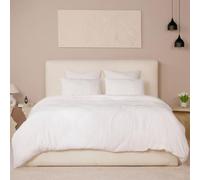 Parure de lit 240x260 cm Gaze de Coton Lavé Blanc Pur